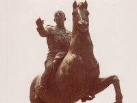 Spanje 1984 statue Franco, Barcelona, now removed, Castell de Montjuïc?