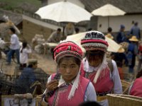China 1988 Lisu girls  at market