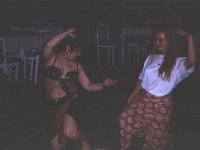 Egypte 1996  belly dancing, to the right our guide, Luxor