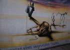 East Side Gallery, Marc Engel: Marionetten eines abgesetzten Stücks This section of the wall was painted in 1989 when Germany was reunified, it has since remained as a memorial to freedom, and the images painted on it have remained.
