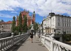 Ljubjana, 3 bruggen richting Prešerenplein