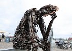 ZinkGlobal by Kim Michael, sculpture which is made from scrap metal.