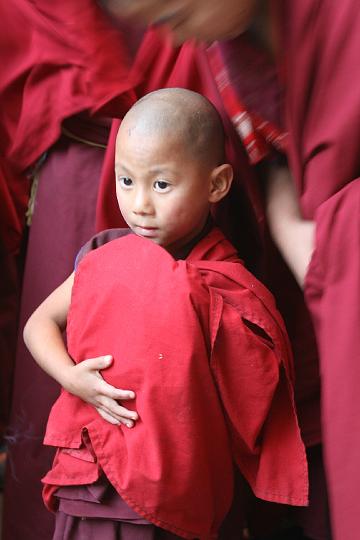 20081120-133bhutan.jpg - jonge monnik in dzong in Trashigan