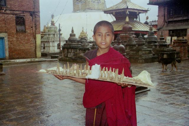 3819.jpg - Nepal, Kathmandu
munk in Budhist monastery 

