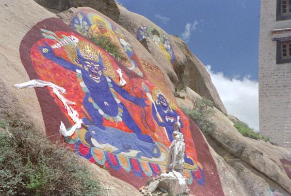 4233.jpg - Tibet, Lhasa, Seramonastery 
close up of guardian

