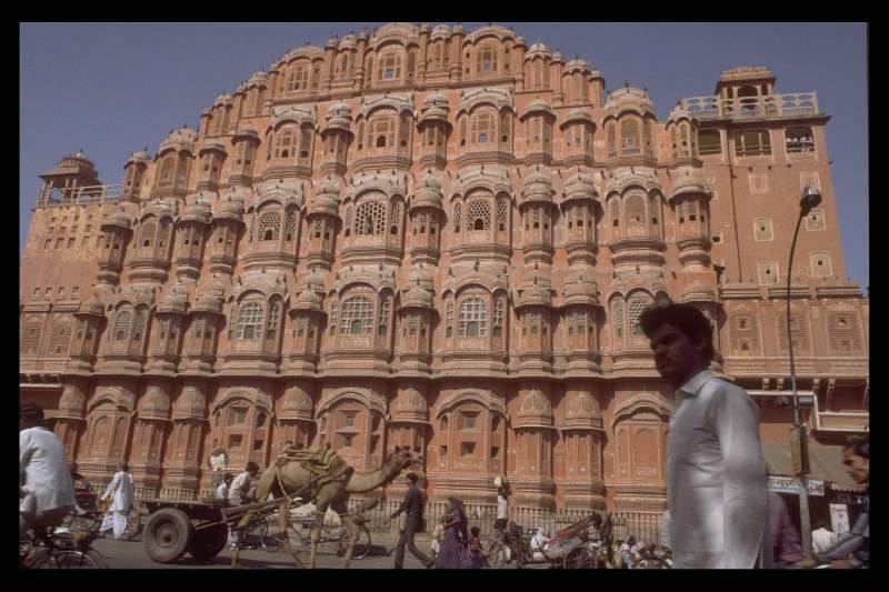 India, Jaipur, Hawa Mahal (windpaleis)