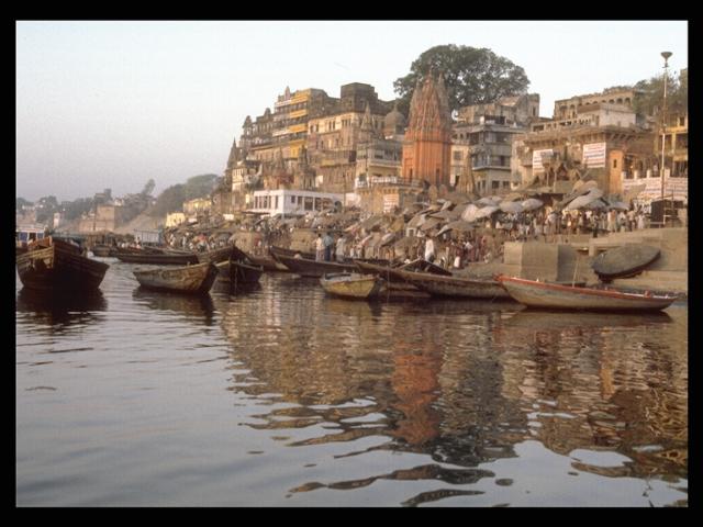 India, Varanasi, de heilige Ganges