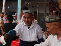 Kashgar animal market, kebab sellers