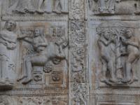Verona, Basilica of San Zeno, Genesis, links creatie vrouw uit rib man, rechts Adam en Eva