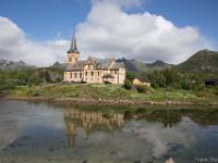 Kabelvag Church, biggest wooden church Norht Norway