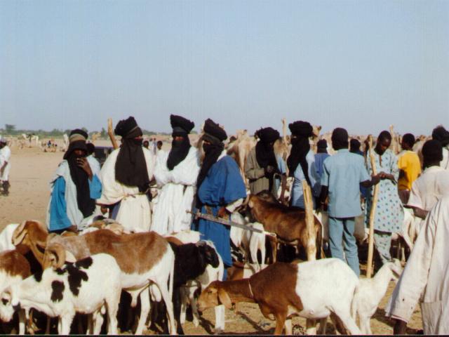 Niger, zoutmarkt Toearegs
